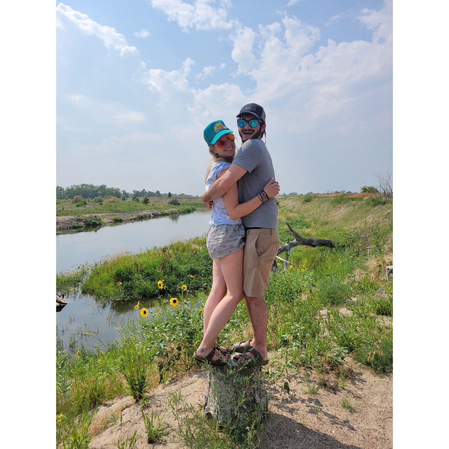 Campsite in Nebraska. This photo was taken moments before Ali almost stepped on a snake.