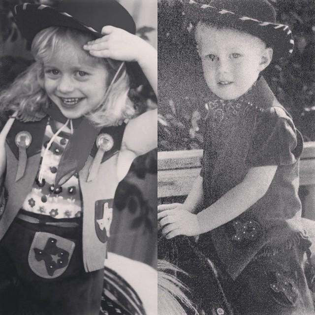 Turns out we've been true Texas babies our whole life. These pictures are from our elementary schools.