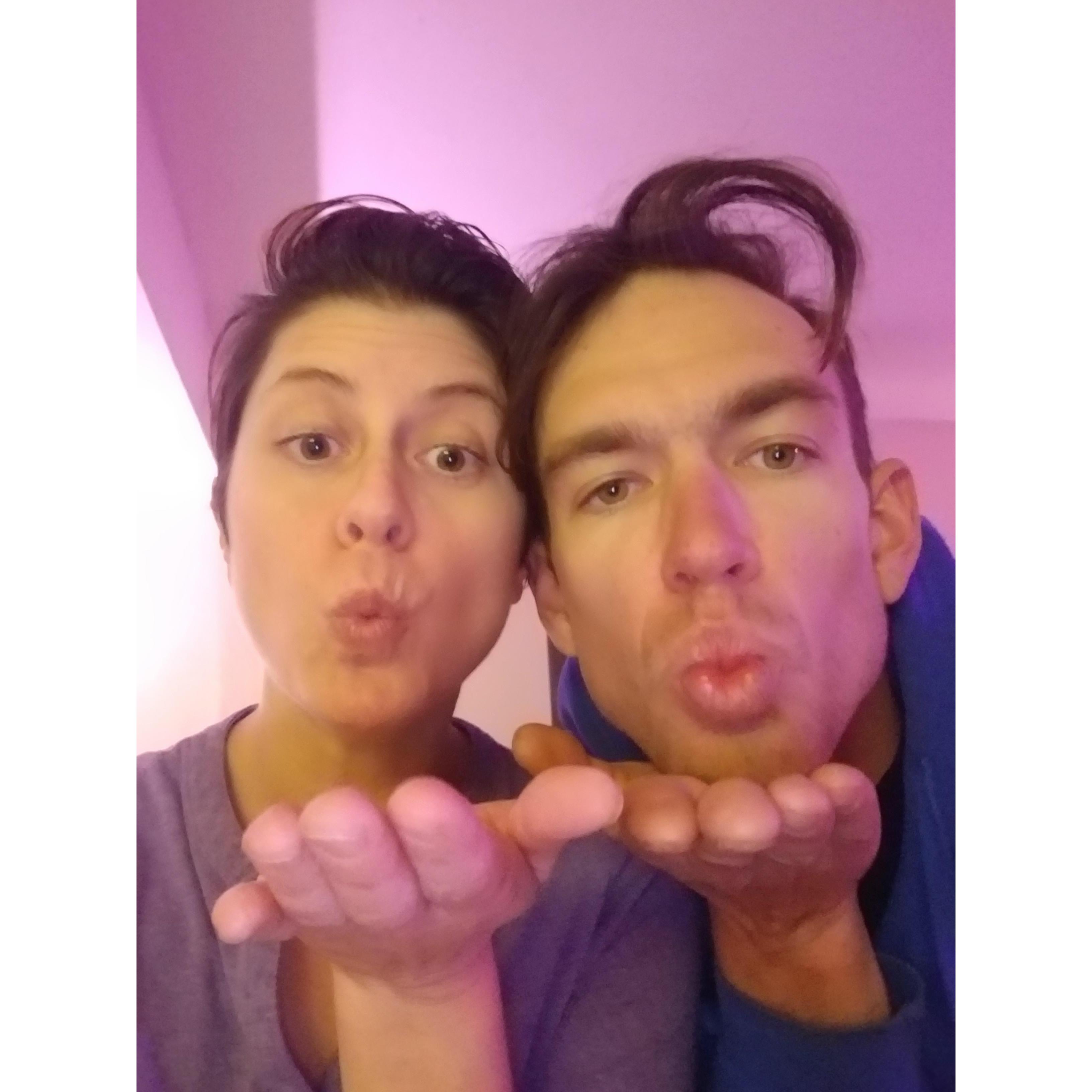 Blowing smoochies to friends in 2020 when we were isolating (stupid Covid)