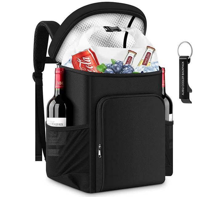 AUSQI Backpack Coolers Insulated Leak Proof, 45 Cans Cooler Backpack Insulated Waterproof Thermal Bag with Dry Bag,Portable Lightweight Soft Beach Ice Chest Travel Camping Lunch Backpack for Men Women