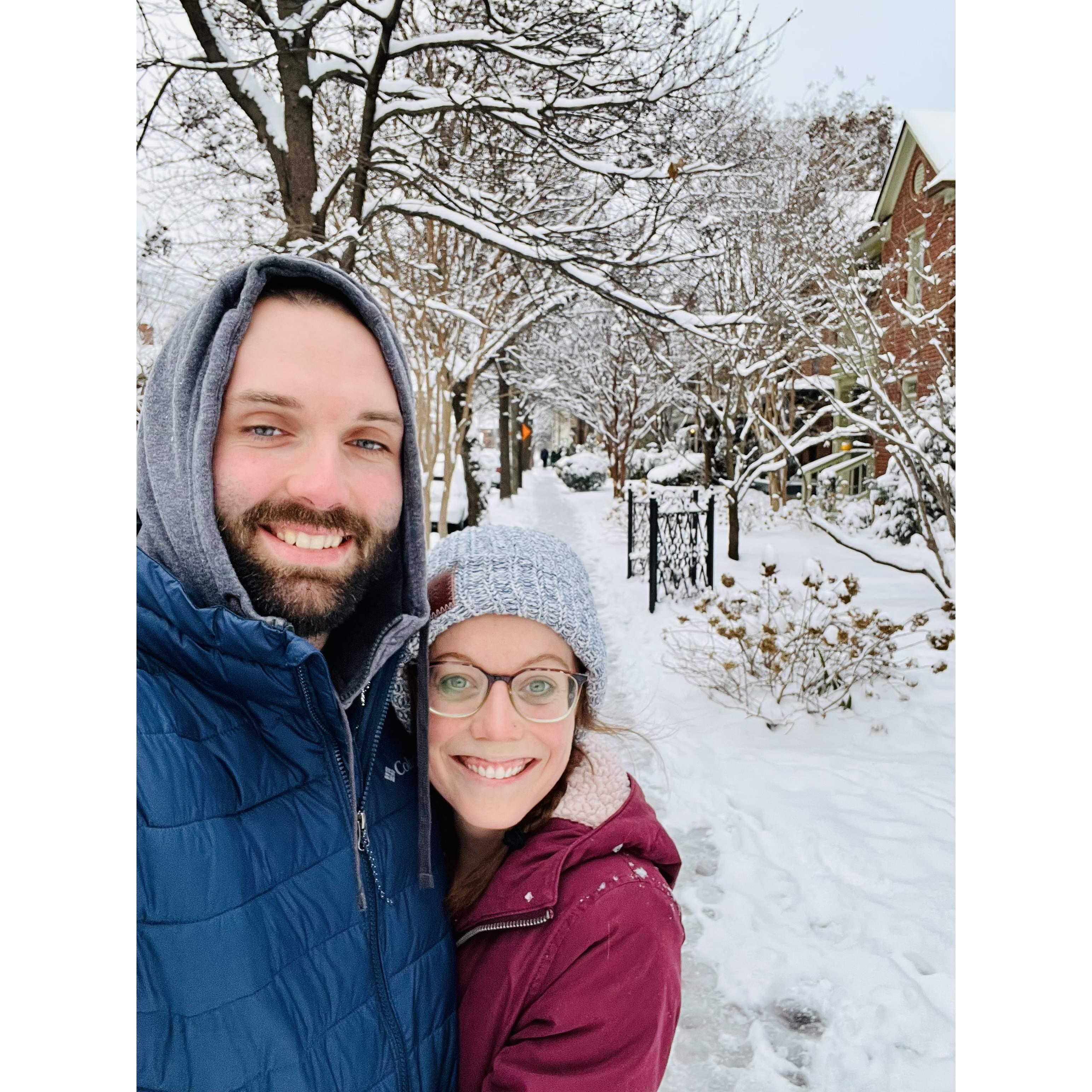 Our Nashville neighborhood looking dreamy after a fresh snow fall.