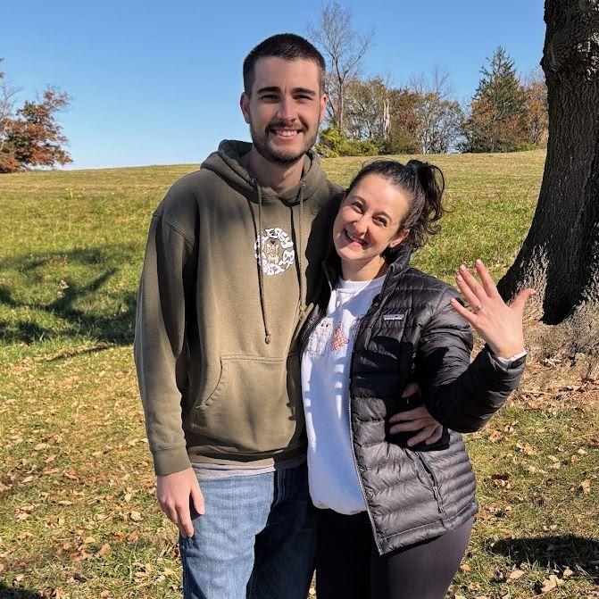 Our engagement at the spot where we had our first date:)