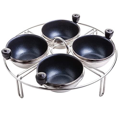 Eggssentials Stainless Steel Egg Poacher Pan Insert | 4 Poached Egg Cups PFOA Free Nonstick | 7.25 inch Rack Compatible with Skillet Instant Pot Pressure Cooker | Hard Boiled and Poached Egg Maker …