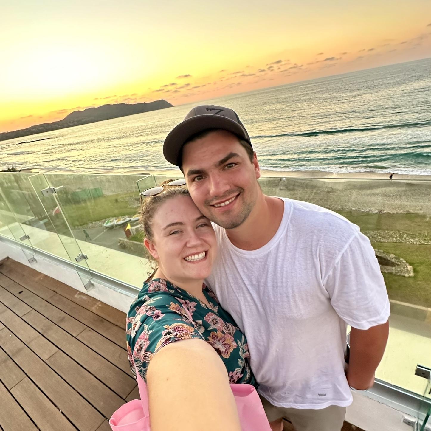 Enjoying the Mexican sunset on a trip with Emily's family. January 2024