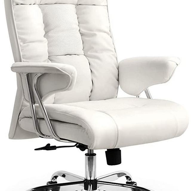 NEO CHAIR Office Chair Computer Desk Chair Gaming - Ergonomic High Back Cushion Lumbar Support with Wheels Comfortable White Upholstered Leather Racing Seat Adjustable Swivel Rolling Home Executive