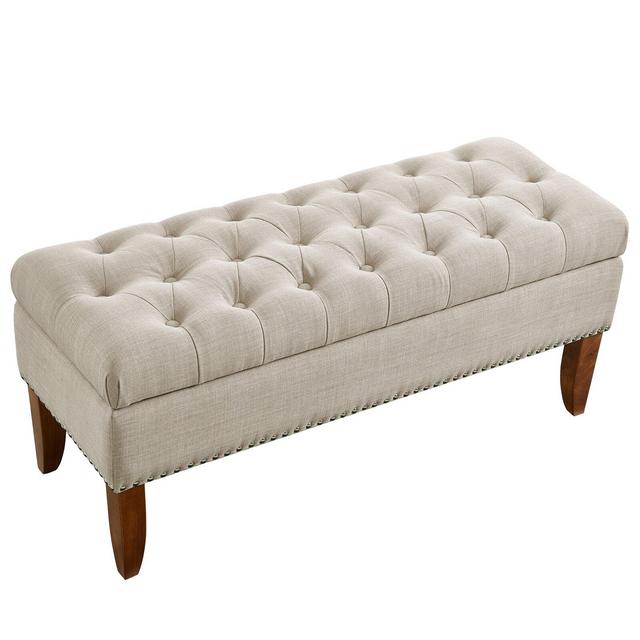 Mortensen Upholstered Flip Top Storage Bench