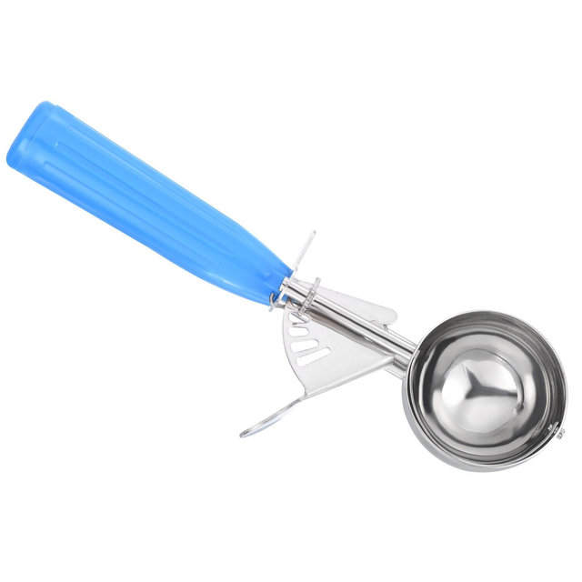 Unique Bargains Stainless Steel Durable Handle Spring Trigger Ice Cream Scoop Blue 2 Ounce