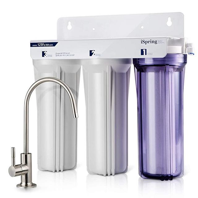 iSpring US31 3-Stage Under Sink High Capacity Tankless Drinking Water Filtration System-Includes Sediment 2X CTO Carbon Block Filters (Newest Version)