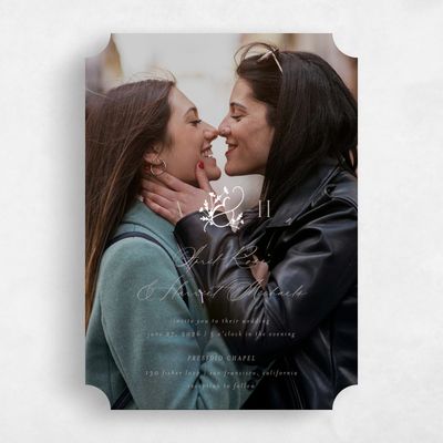 Brown Ticket Wedding Invitation - Olmo Photo