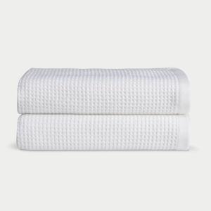 Cozy Earth Waffle Hand Towels Set of 2- White
