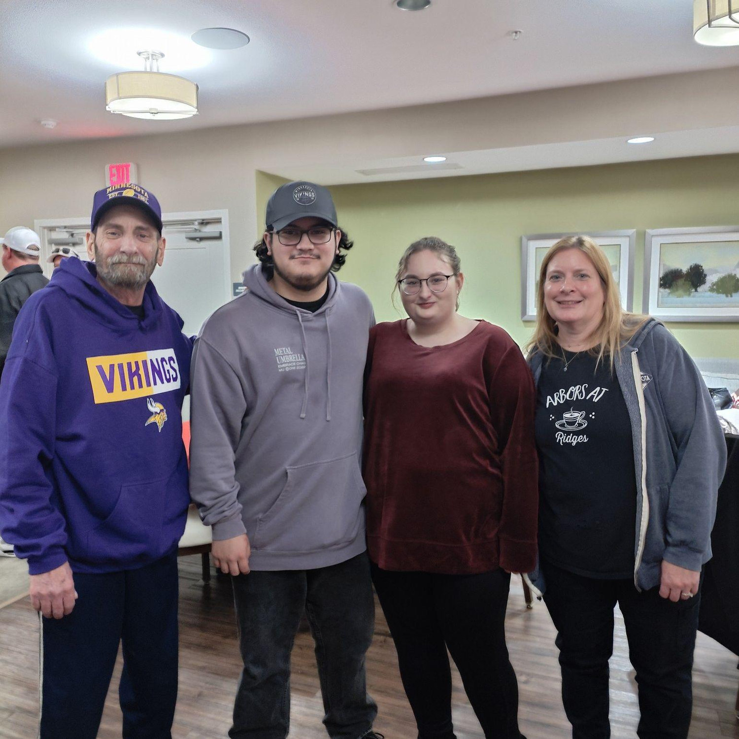 Photo with Em's parents at her Dad's birthday party