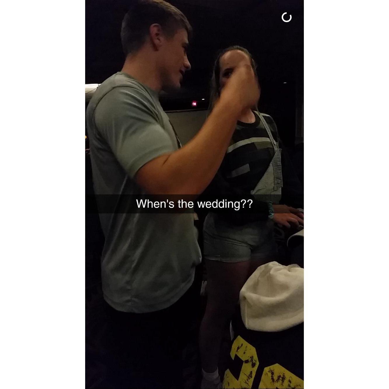 A photo Kalia took when Aaron and I spoke for the first time in a few months at Fall retreat. I guess she knew all along 😏