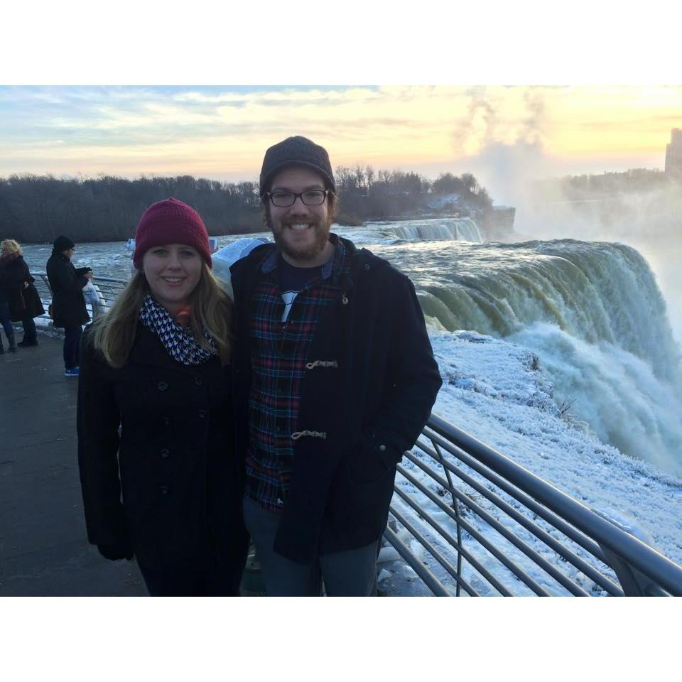 A frozen Niagara Falls