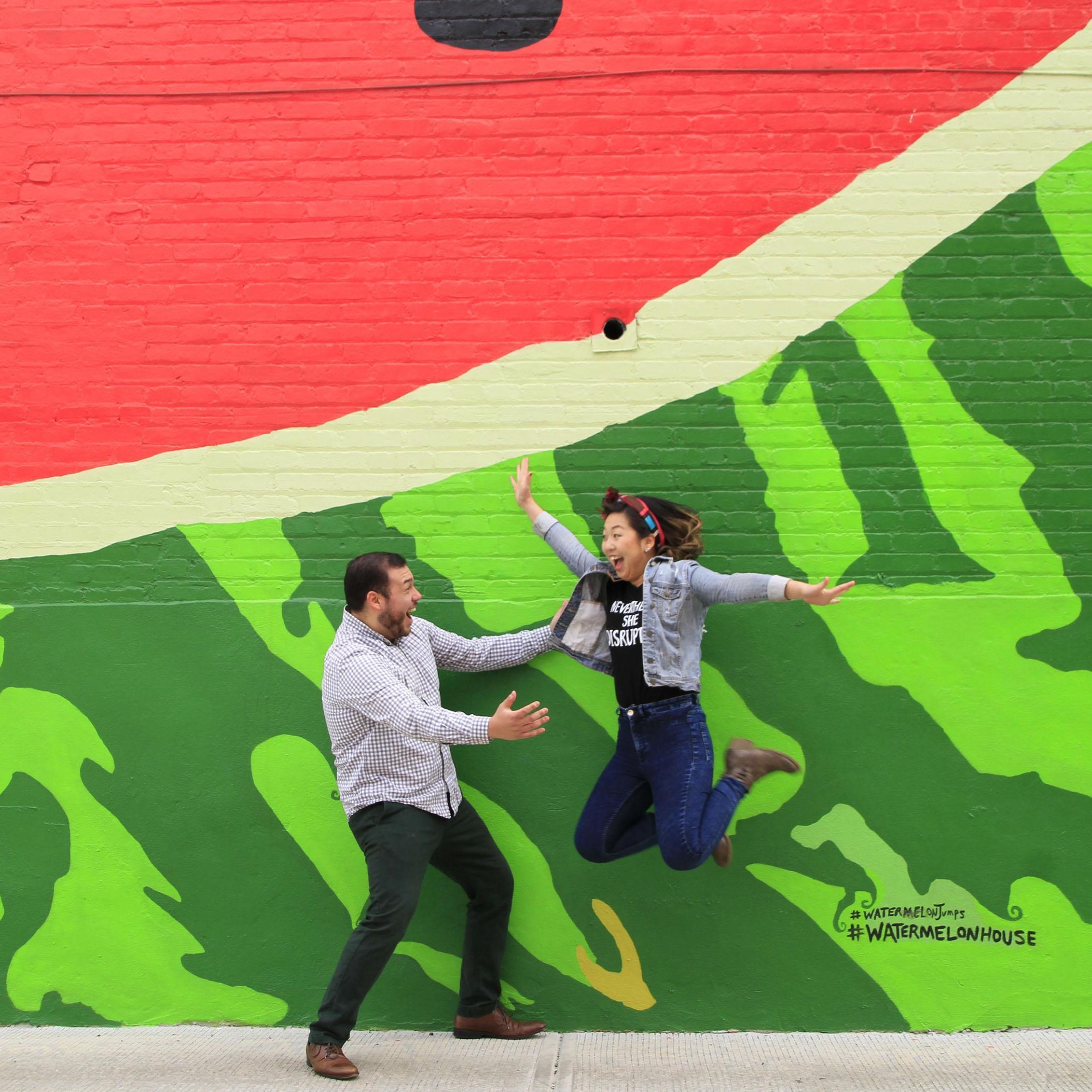 In front of the watermelon house in Washington DC