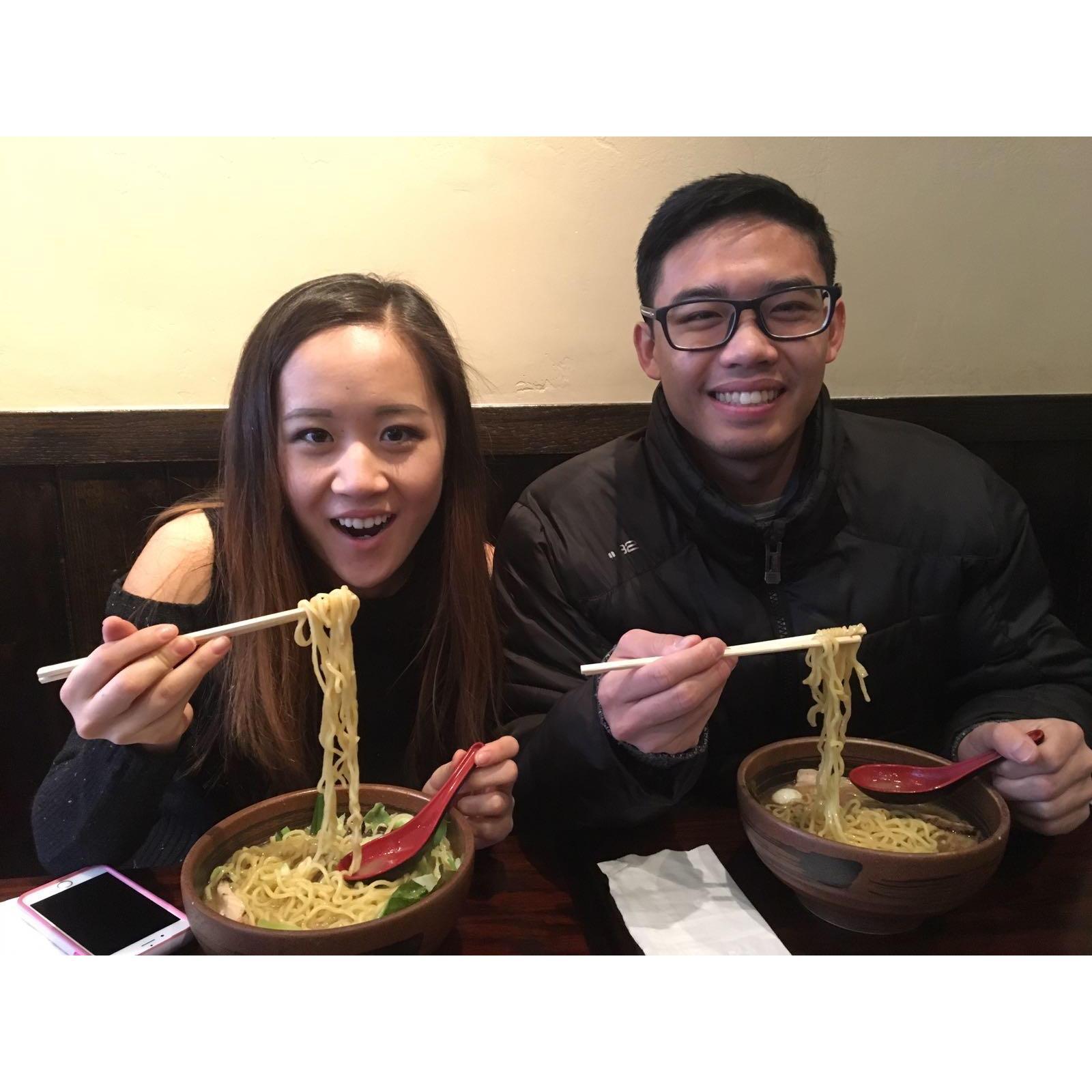 One of our favorite things to do is to eat good food together :)