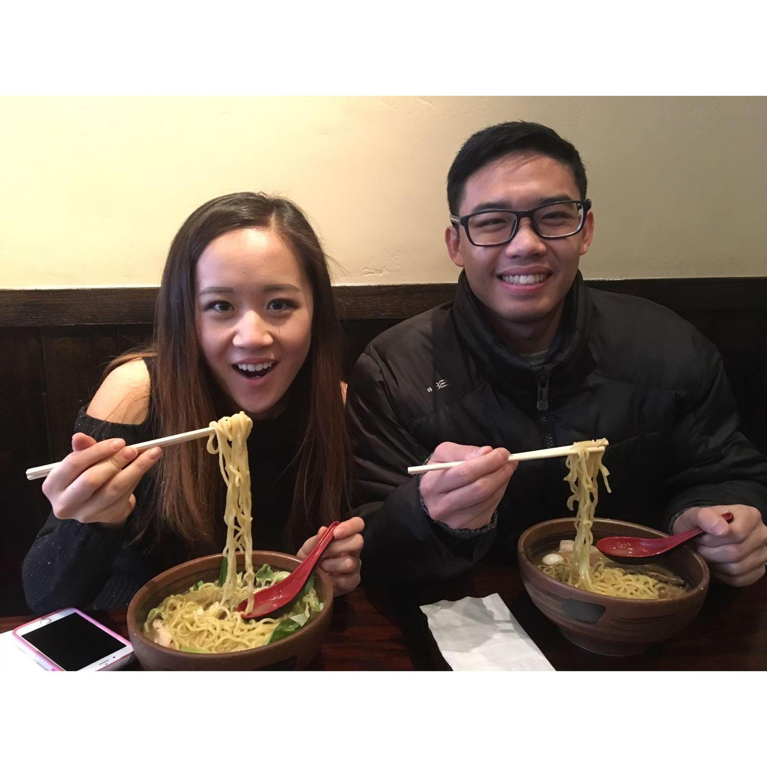 One of our favorite things to do is to eat good food together :)