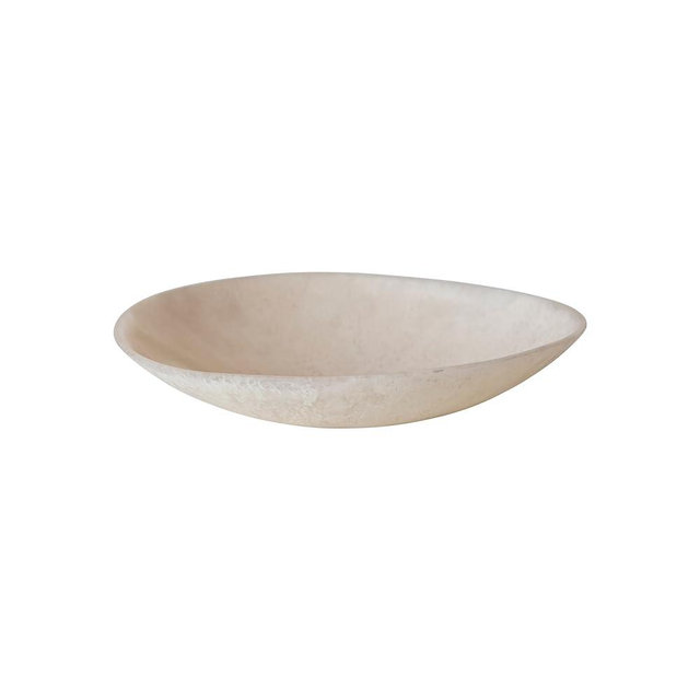 Creative Co-Op Matte Marbled Resin Serving Bowl, Blush Pink