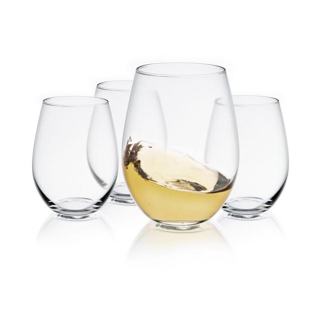JoyJolt Spirits Stemless Wine Glass Set of 4
