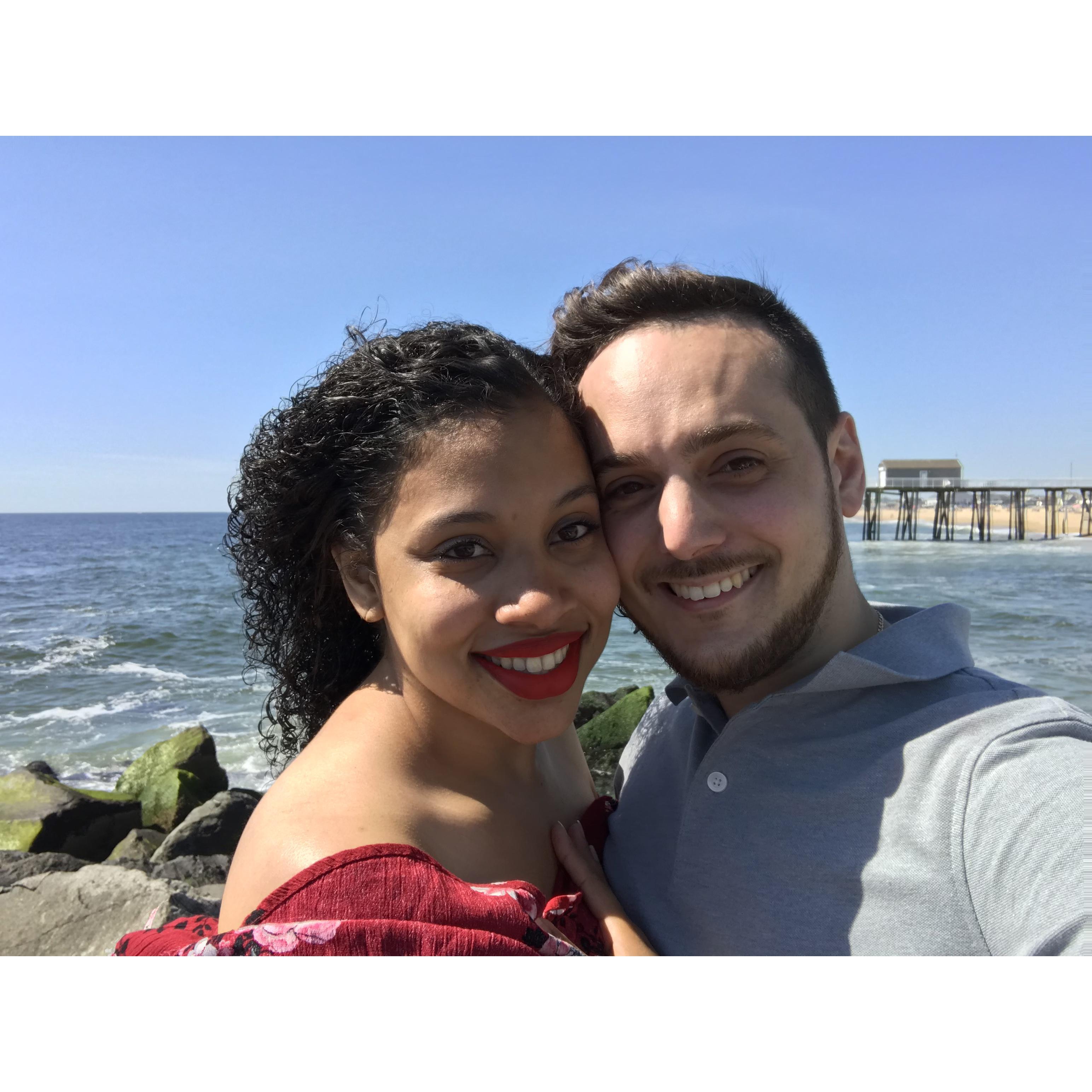 At one point, I said to Jennifer, "Hey, let's get some pictures on that jetty over there!" We made our way over, and that's where I popped the question!