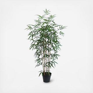 Small Potted Faux Bamboo Plant