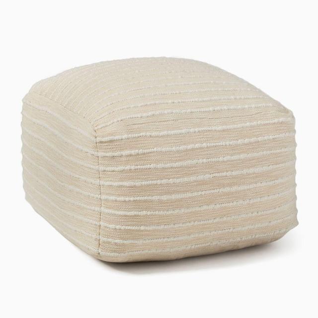 Soft Corded Pouf, Natural