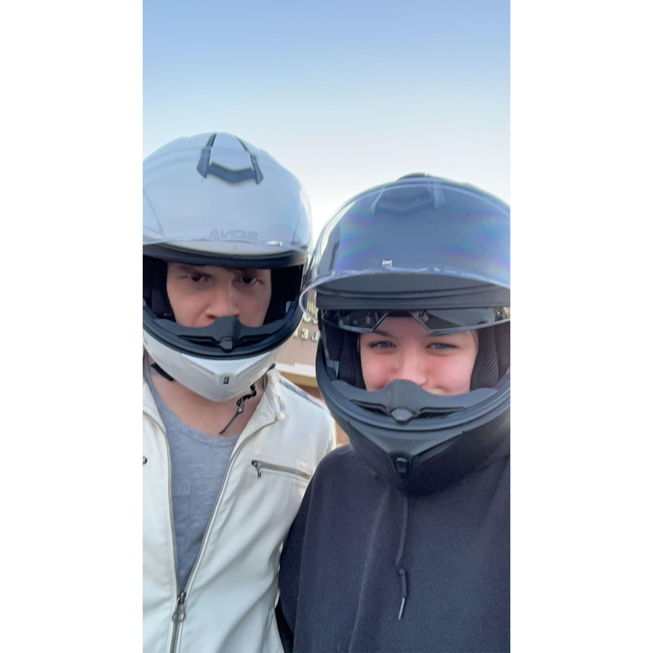 Not the first time we rode the bike together but it was the first time I told my parents about it :)