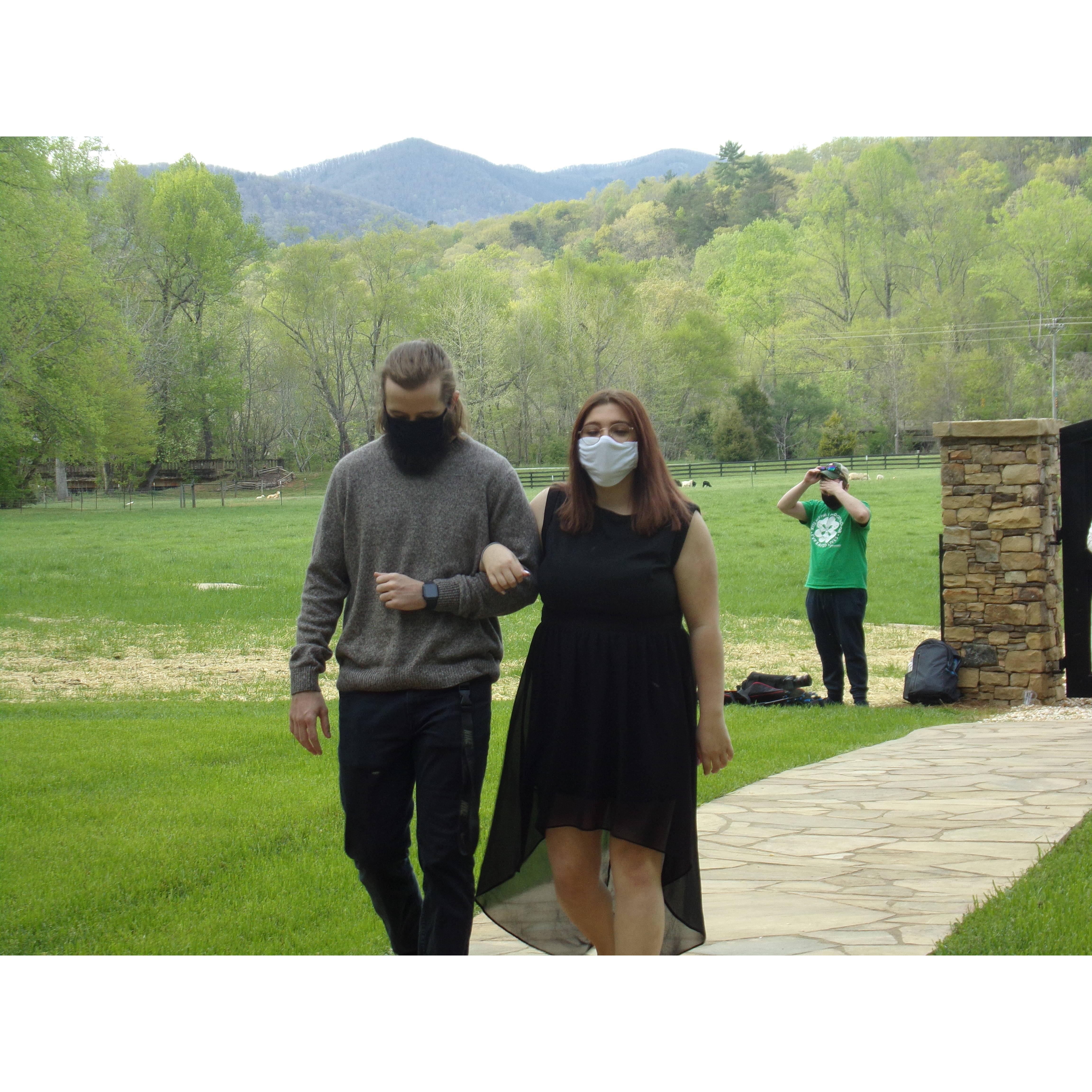 Ryder (Groomsman) and Caylin (Bridesmaid) during Rehearsal!