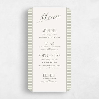 Green Rounded Wedding Menu - Connell