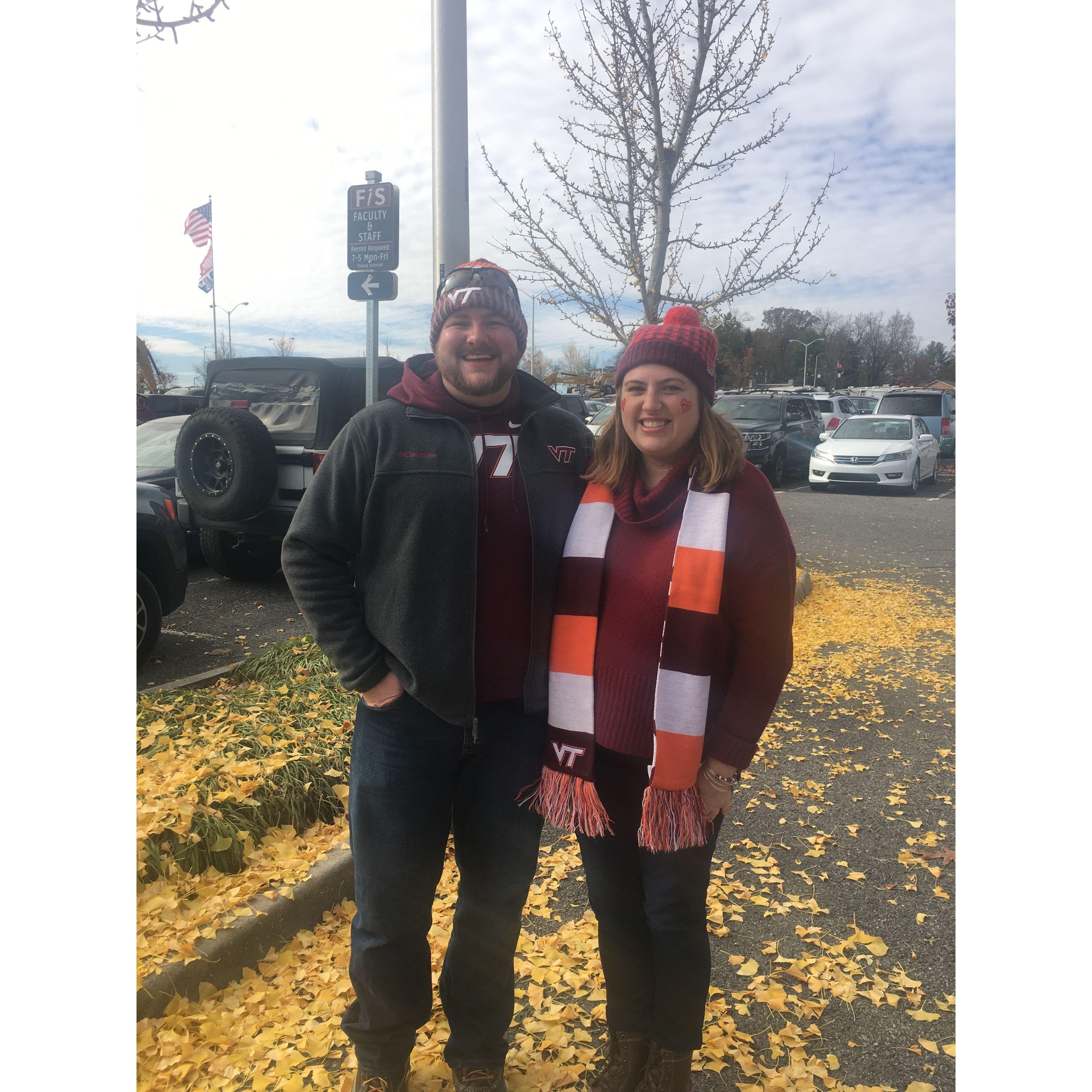 Paige and Justin love going to VT football games together