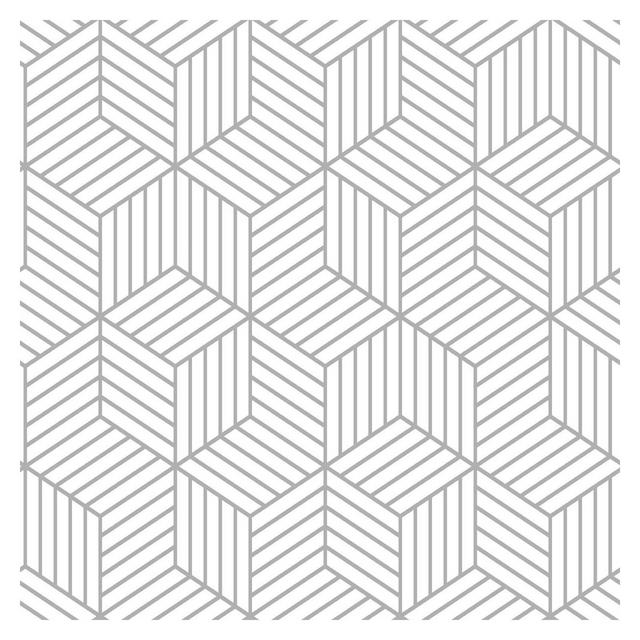 RoomMates Stripped Hexagon Peel & Stick Wallpaper White/Gray