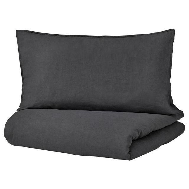 Dark Grey Twin Duvet Cover & Pillowcase