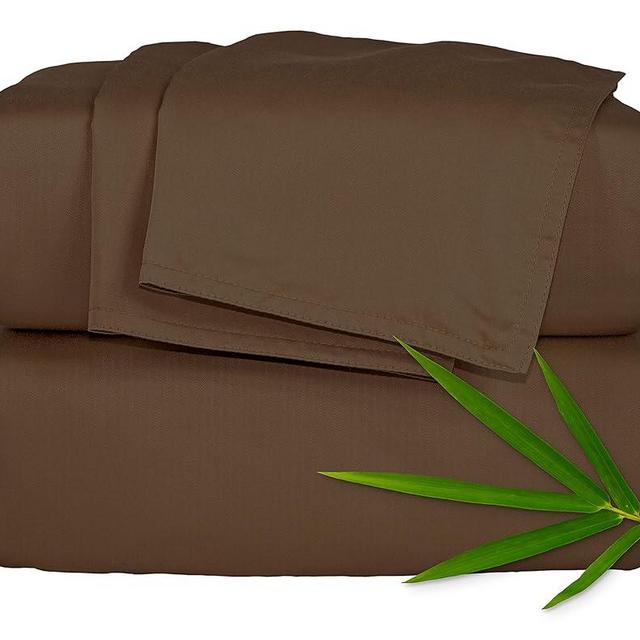 Pure Bamboo Sheets King Bed Sheet Set, Genuine 100% Organic Bamboo Viscose, Luxuriously Soft & Cooling, Double Stitching, 16 Inch Deep Pockets, Lifetime Quality Promise (King, Coconut Husk)