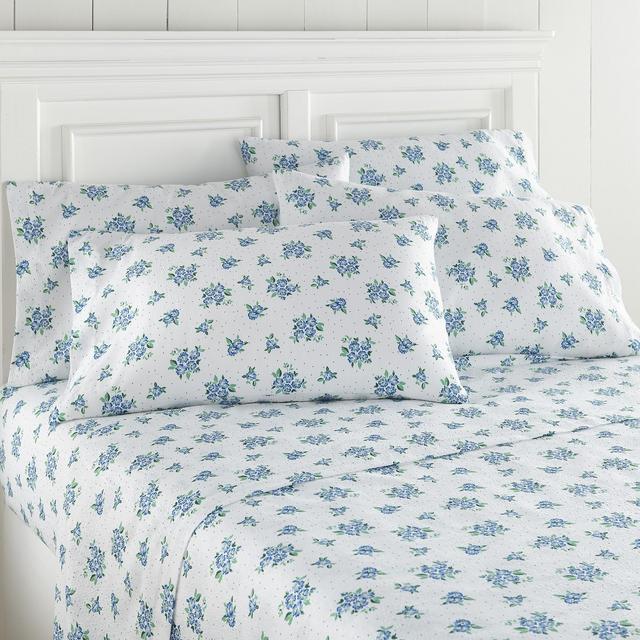 Shavel Home Products - Seersucker Sheet Set, Queen, Forget Me Not