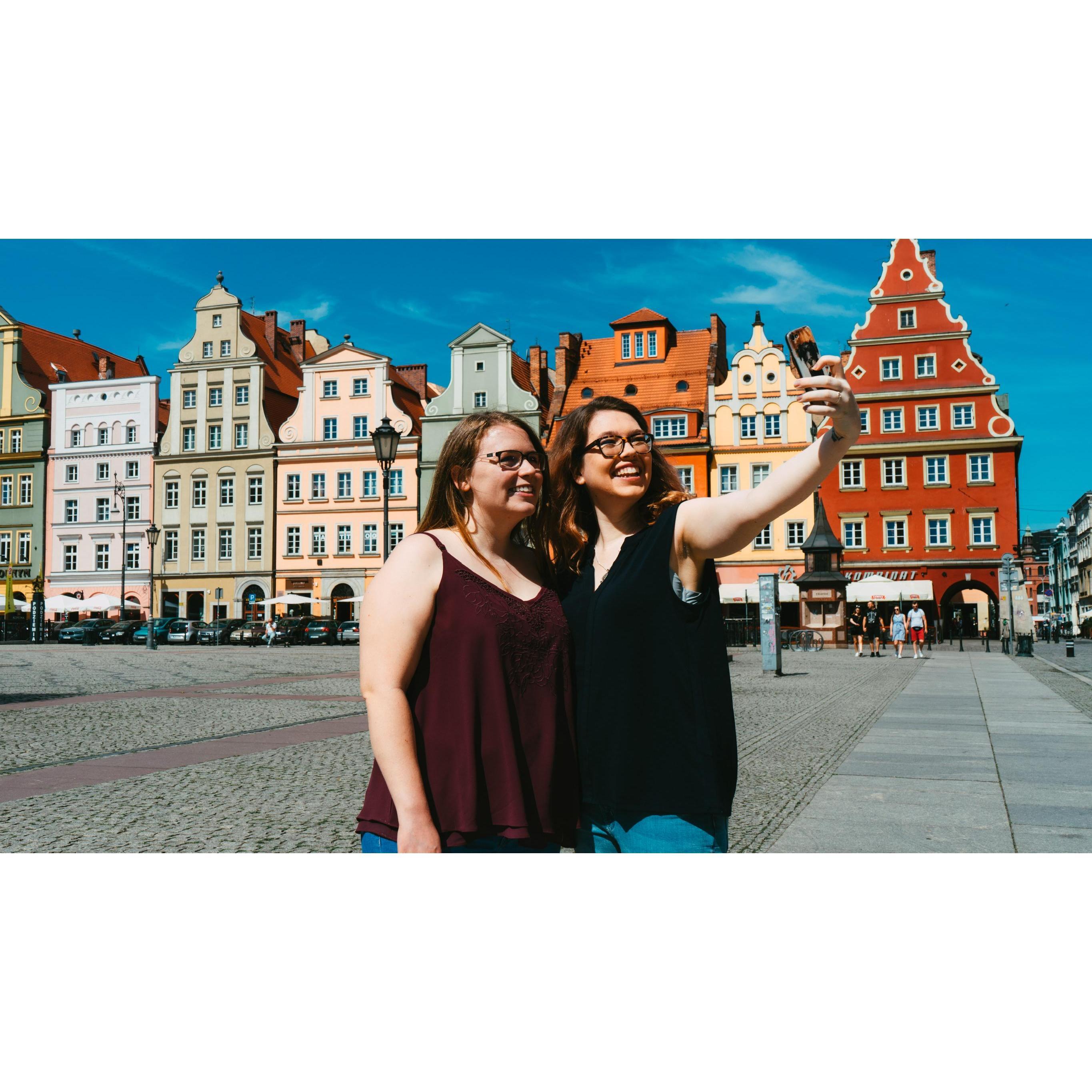 Our engagement photographer wanted some candid shots, so he asked us to take a selfie (2020)