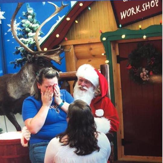 Elizabeth surprising Hayley with the best Christmas present.