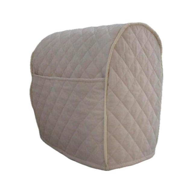 Simple Home Inspirations Quilted Cover Compatible for KitchenAid Stand Mixer, Piped with 2 Pockets (Cream, 7 Qt)