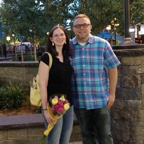 One of our date nights at Pike & Rose. Robert bought Julia flowers after a tough day at work. He's the best.