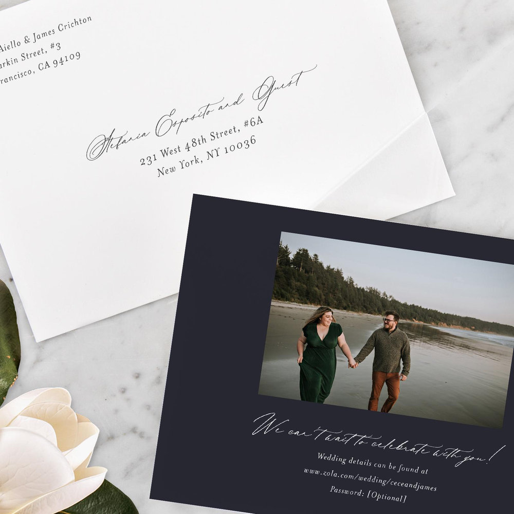 Lucille Landscape | Ebony | Zola Wedding Invitations