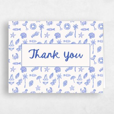 Cornflower Blue Wedding Thank You - Tenger Landscape