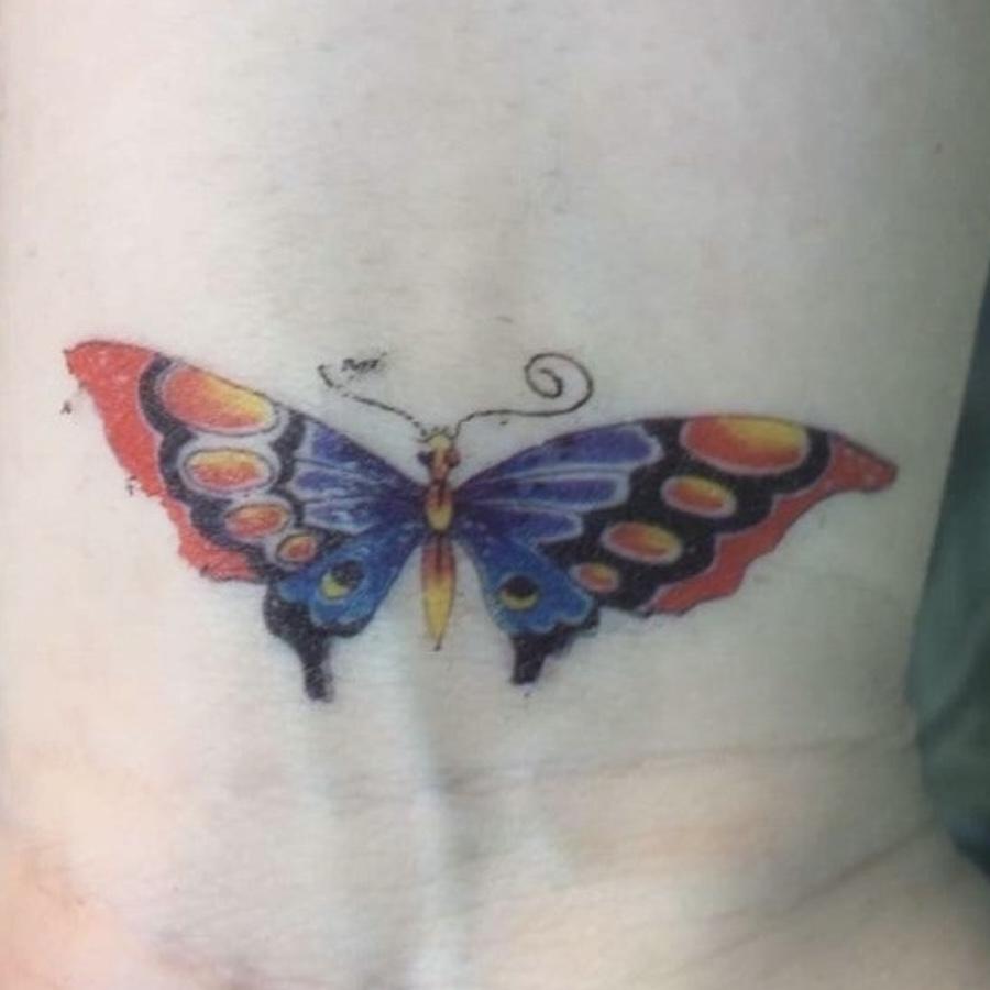 Butterfly temporary tattoo.