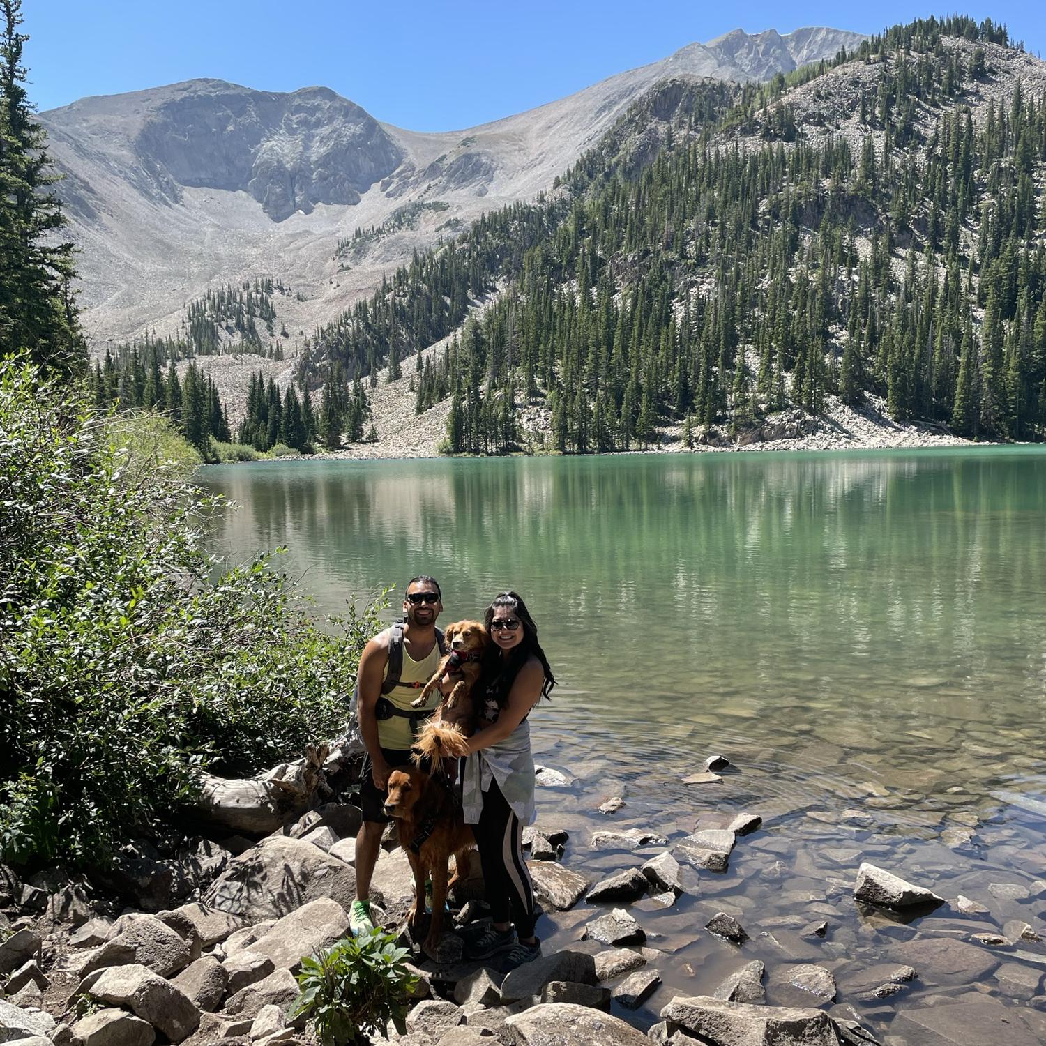We love our dogs and hiking!