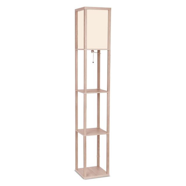 Brightech Maxwell 63" 3-Shelf LED Floor Lamp with Lantern Shade