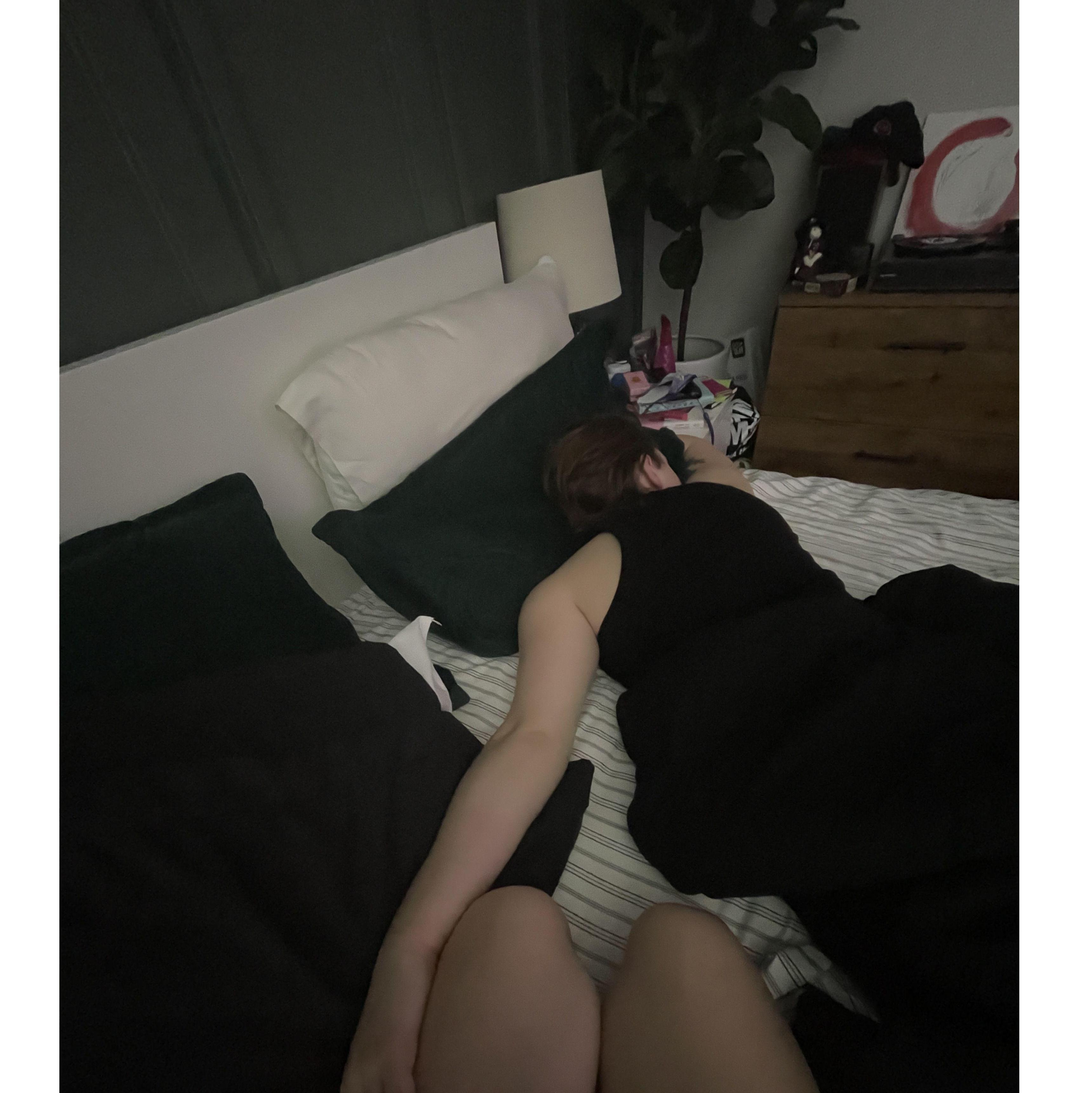 Even in his sleep he's the most loving person.