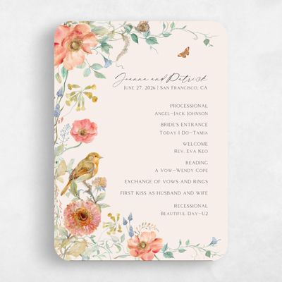 Beige Rounded Wedding Program - Aurelia