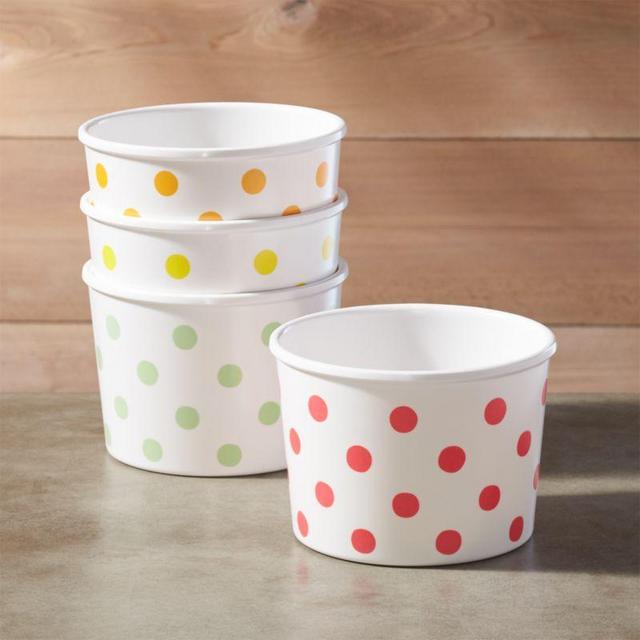 Crate and Barrel Melamine Ice Cream Bowls, Set of 4