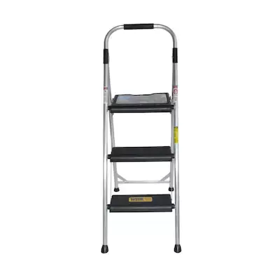 Werner 3-Step 250 lbs. Capacity Silver Aluminum Foldable Step Stool