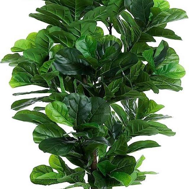 FLOWORLD Fiddle Leaf Fig Tree 6ft Tall Artificial Tree in Plastic Pot Fake Ficus Lyrata Plants with 184 Decorative Fiddle Leaves Faux Fig Trees for Home Office Living Room Decor Indoor Outdoor