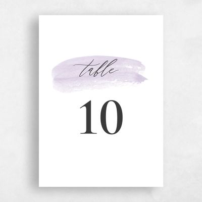 Lilac, Purple Wedding Table Number - Violin