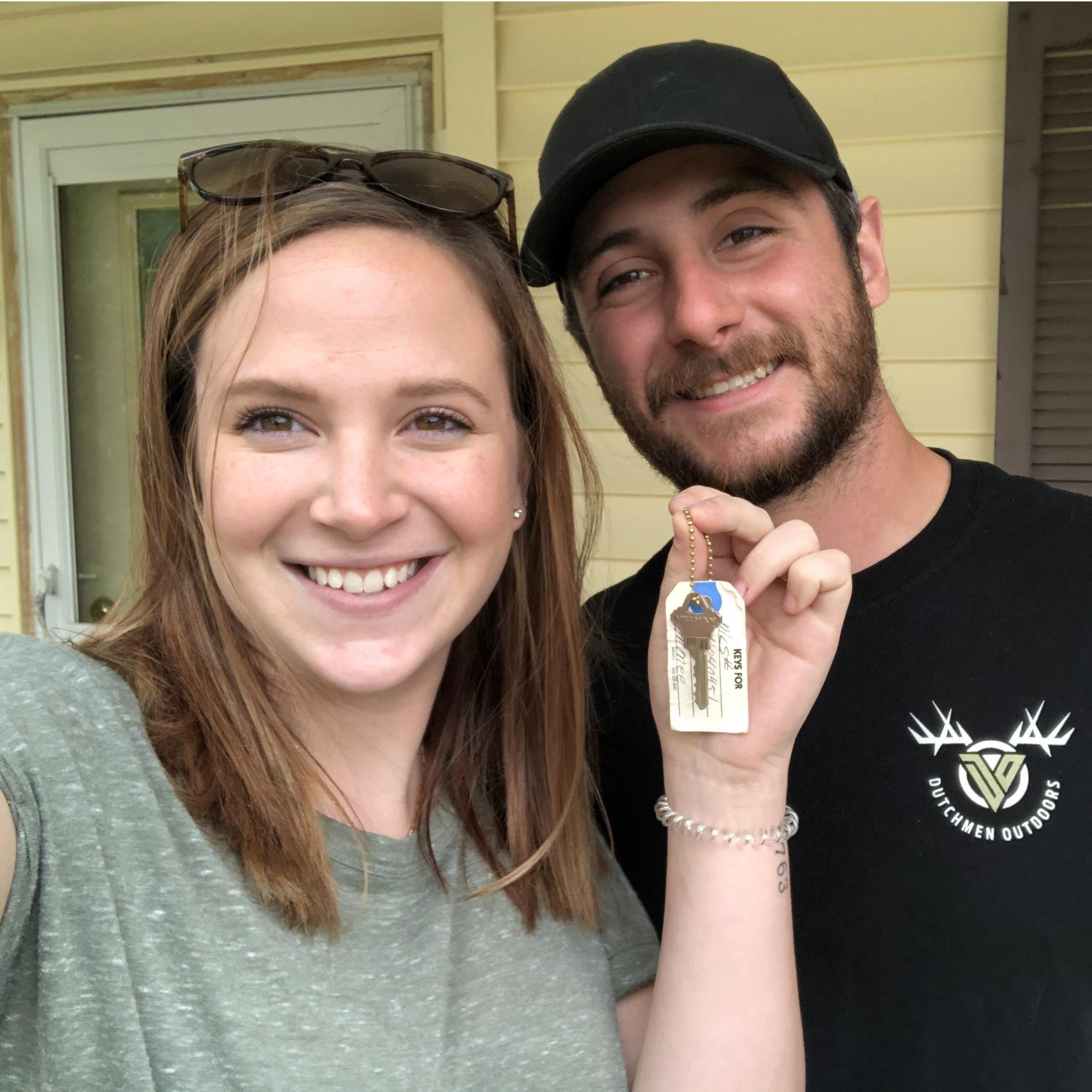 The day we got our keys to our first home together!