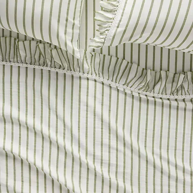 Organic Cotton Spa Sateen Ruffled Sheet Set